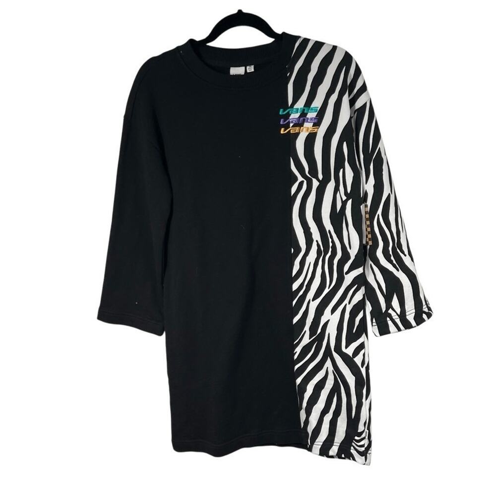Vans‎ Womens Sweatshirt Chromo Dress Black Zebra Print XS NWT